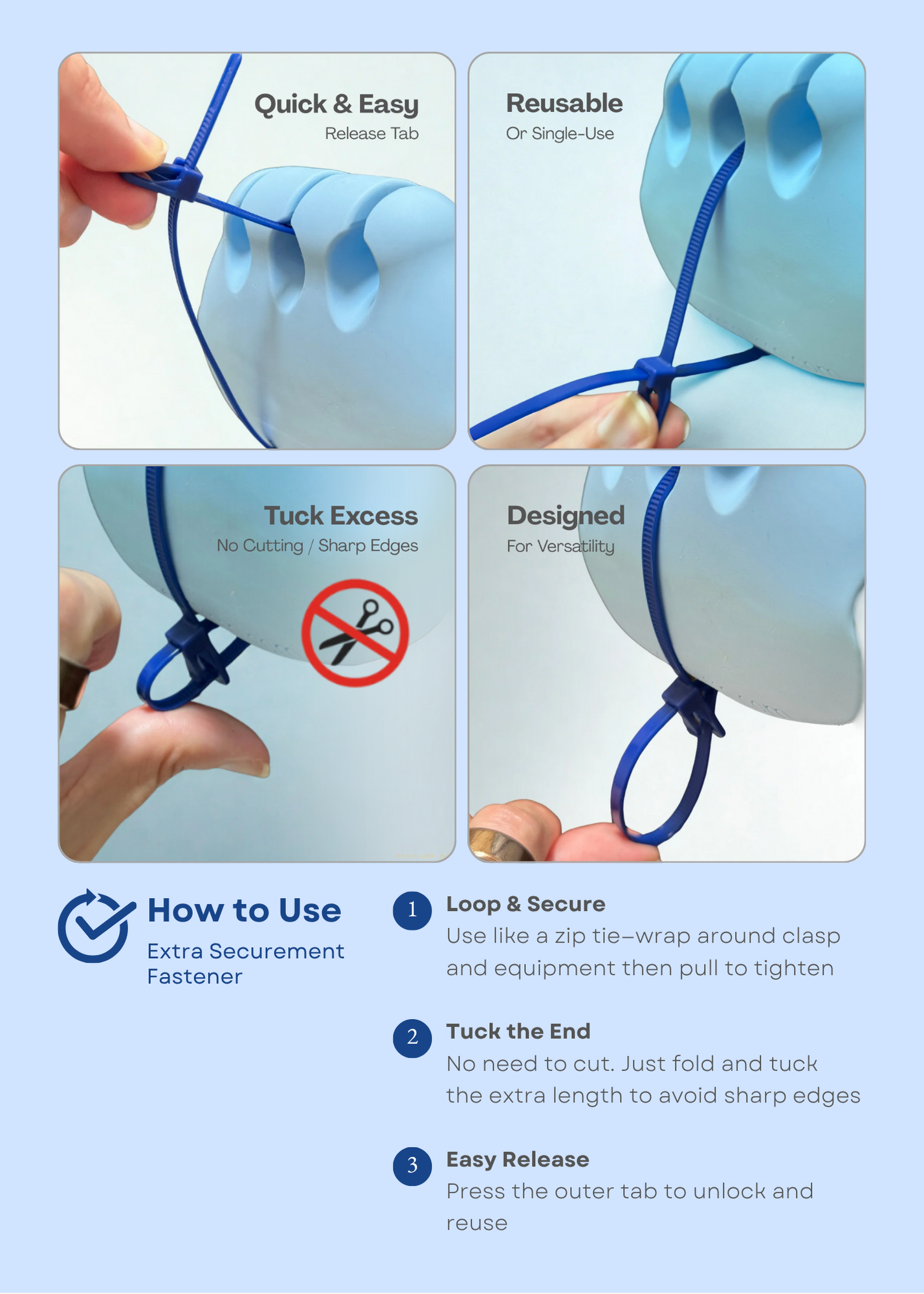 Reusable Fastener Ties (Package of 100 Ties)