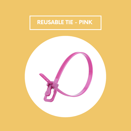 Reusable Fastener Tie - 1 Count (Pink)